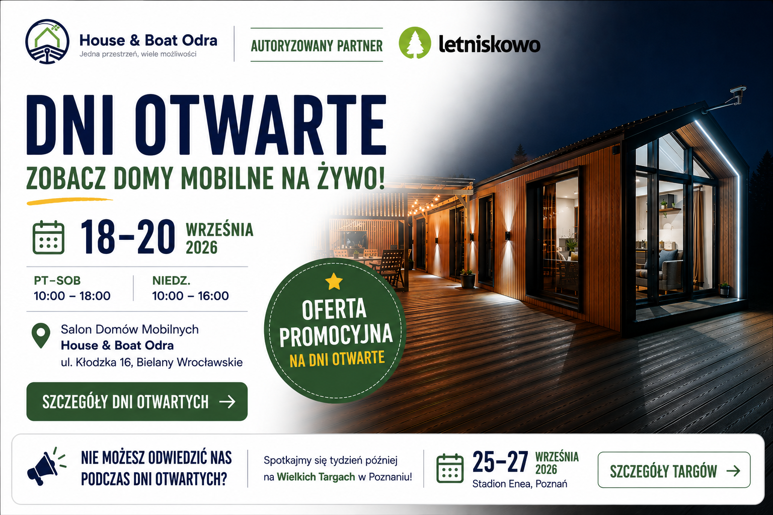 Dni Otwarte. Zobacz domy mobilne na żywo. 18-20 września 2026.